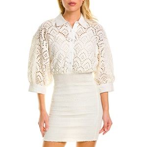 NWT✨SUNDRESS Arielle Dress Ruched bodycon and eyelet collared short sleeve